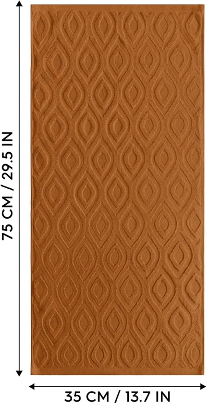 Artoid Mode 2 Pcs Caramel 3D Diamond Grid Jacquard Hand Towels - Image 8