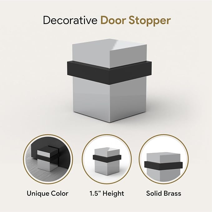 Mega Handles Square Floor Door Stopper, Quickly Installed Wall Protector Stopper - Image 5