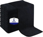 6 Pack Black Salon Towels, Super Soft and Absorbent Microfiber Hair Towel by Puomue