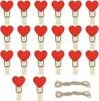 Red Heart Clothespins Mini Wooden Clothespins by FAZHBARY