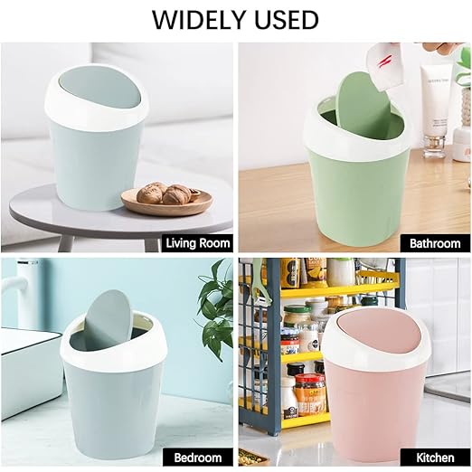 2 Pcs Plastic Mini Wastebasket Trash Can - Image 6