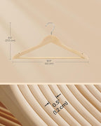 SONGMICS Wooden Hangers, Coat Hangers, Pants Bar, 360° Swivel Hooks, - Image 6
