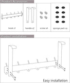 DOKU 2Pack Over The Door Hook, Heavy Duty Over Door Hanger Holder - Image 6