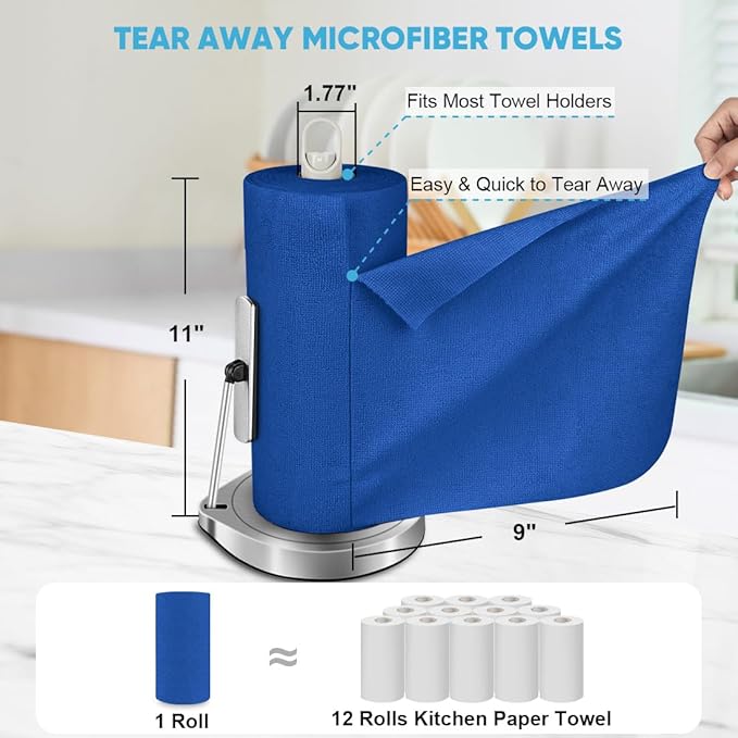 AIDEA Microfiber Cleaning Cloth 330 Sheets 6 Roll, Microfiber Towels - Image 2