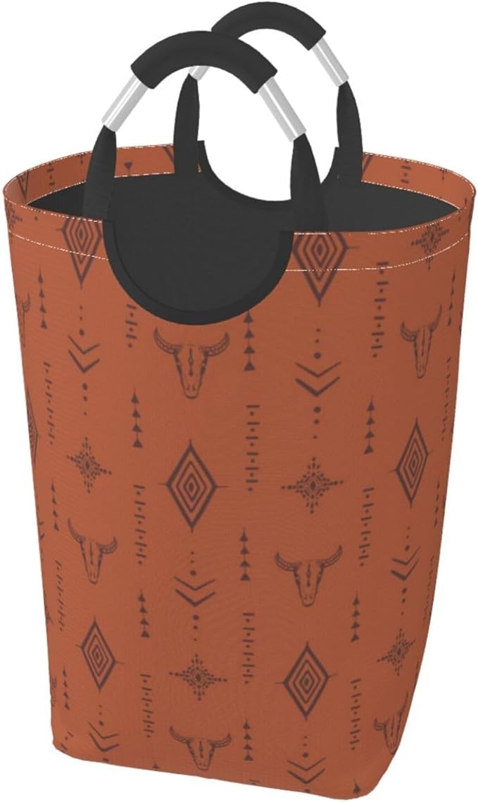 Western Boho Brown Foldable Collapsible Laundry Basket by Unknown