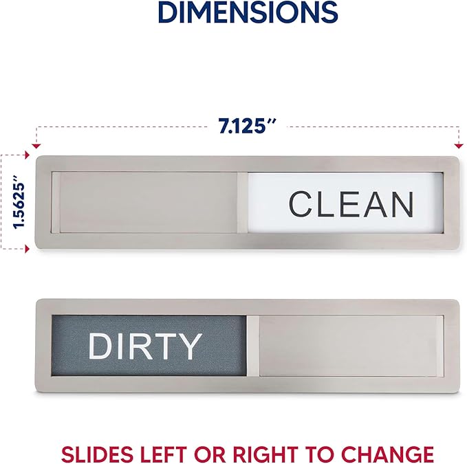 HIC Kitchen Dishwasher Clean Dirty Indicator Magnet, 18/8 Stainless Steel - Image 4