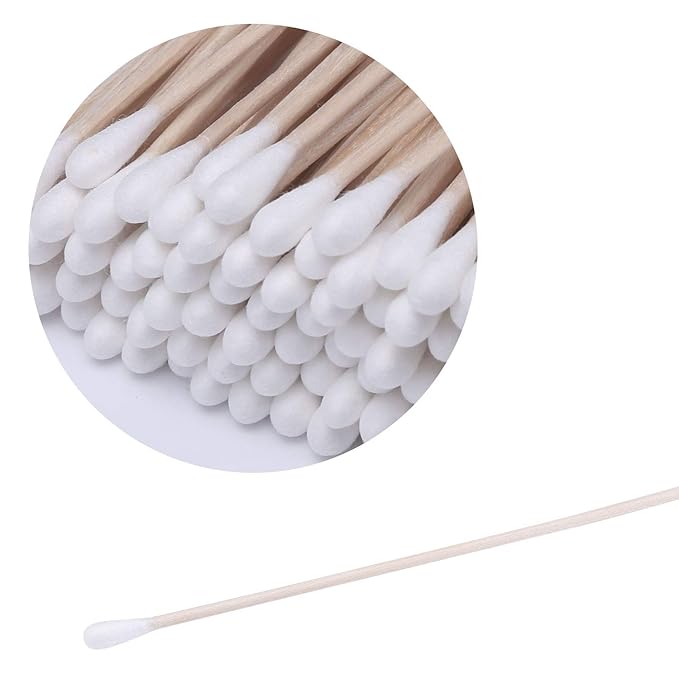 6" Cotton Swabs Wooden Handles Cotton Tipped Applicator Wood Sticks - Image 2