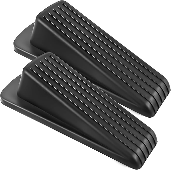 Door Stoppers for Bottom of Door on Floor, Premium Rubber Door Stopper Wedge by JZWBLILY