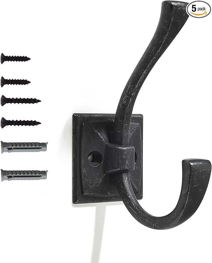 khtumeware Vintage Wall Hooks, 5 Pack Rustic Coat Hooks Hardware Towel Hooks by khtumeware