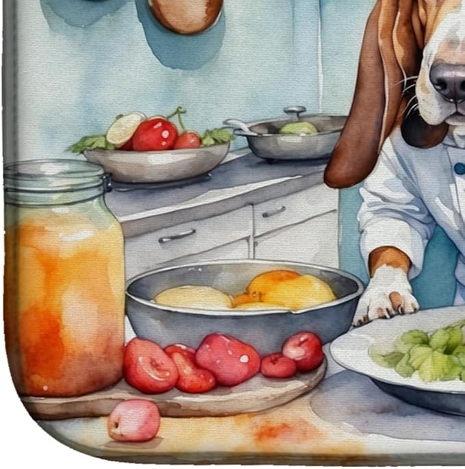 Caroline's Treasures DAC6196DDM Basset Hound The Chef Dish Drying Mat Absorbent - Image 4
