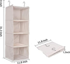 Hanging Closet Organizer and Storage, Foldable 4-Shelf Wardrobe Clothes Shelves - Image 3