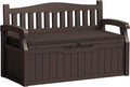 Flamaker 80 Gallon Storage Bench with Cushions Outdoor Indoor, Durable All-Weather Seating with Hidden Storage, Lockable Deck Box for Garden, Patio, Poolside (Brown) by Flamaker