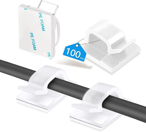 100PCS Cable Clips, Adhesive Wire Clips Organizer Cord Clips Management by Abnii