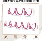 Coat Rack Wall Mount, Creative Wave Wall Hooks 20KG Capacity, Easy Installation - Image 2