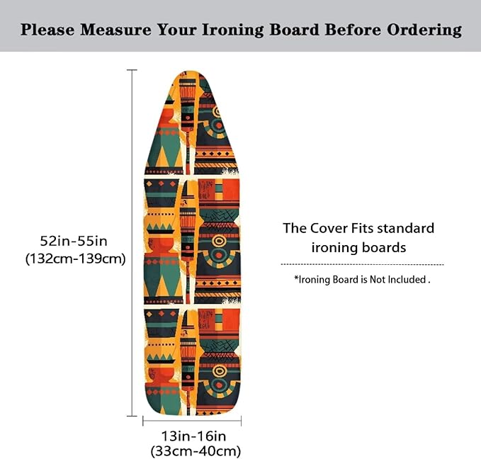 Ethnic Tribal Print Ironing Board Cover Vintage Geometric Zigzag Standard Size - Image 5