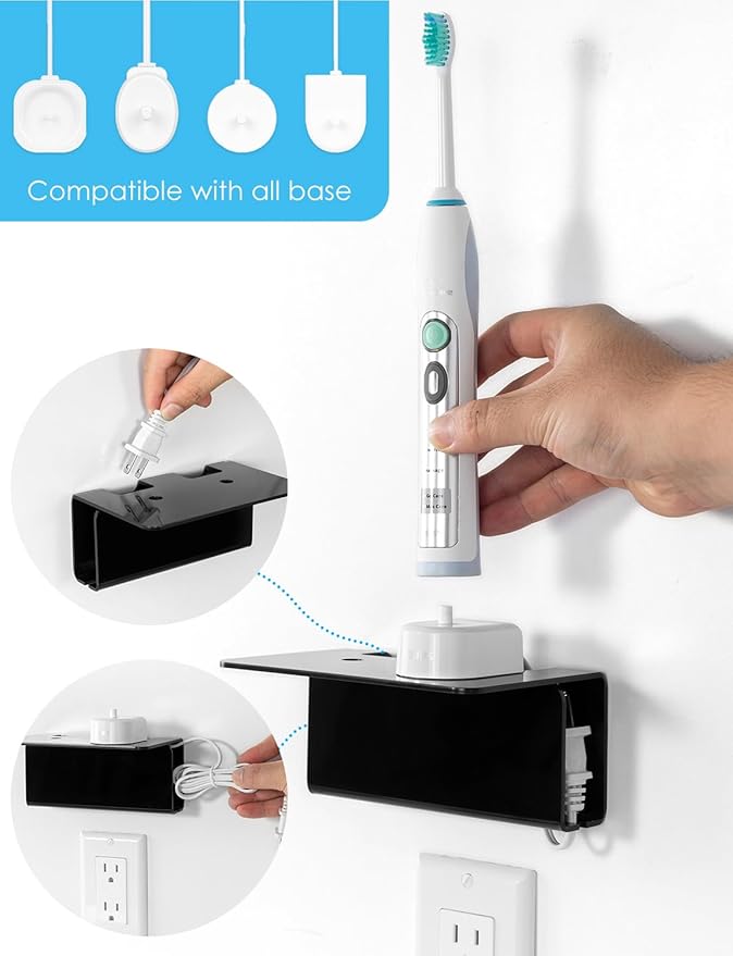 OAPRIRE Electric Toothbrush Holder Wall Mounted, Acrylic Electric Toothbrush - Image 3