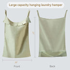 100% Linen Hanging Laundry Hamper Bag 20x27 Inch, Over the Door - Image 3