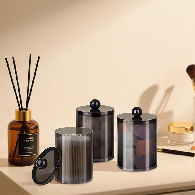 6 Pack Qtip Holder, Canister Apothecary Jar Set, Bathroom Jars - Image 7