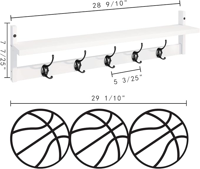 BAMEOS Wall-Mounted Wood Shelf - Image 5