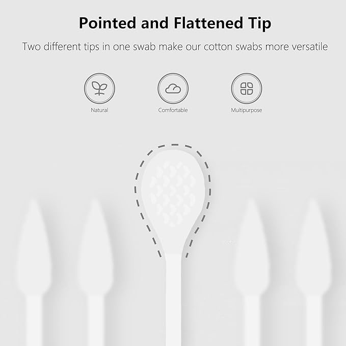 900pcs Precision Cotton Swabs, Pointed&Flattened Tip Cosmetic Applicators - Image 6