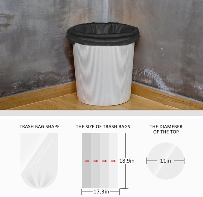 Teivio Trash Bags, 3 Gallon, for Bathroom, Industrial, Commercial, Janitorial - Image 2