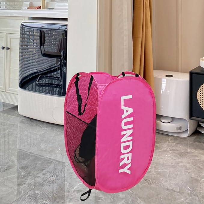 Larpur Pop Up Laundry Baskets, 2 Pack Mesh Laundry Hampers - Image 9