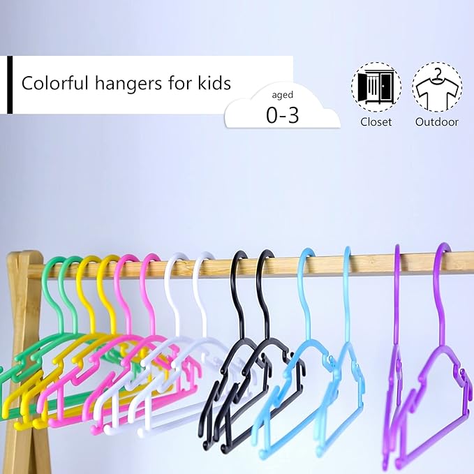 GoodtoU Baby Hangers 100 Pack, Plastic Infant & Toddler Clothes Hangers - Image 7