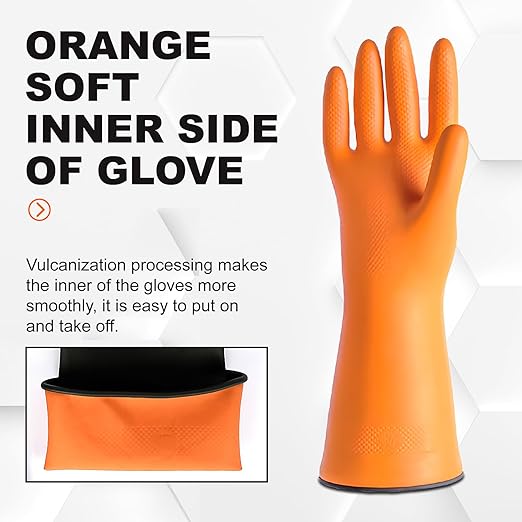 North Tower Heavy Duty Black Rubber Gloves - Image 3