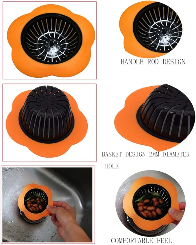 Silicone Kitchen Sink Strainer 2 Pack, Pouring strainers，Drain FilterLarge Wide - Image 5
