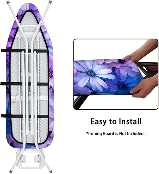Nuxovilar Purple & Blue Floral Pattern Ironing Board Cover, 15×54 inch - Image 5