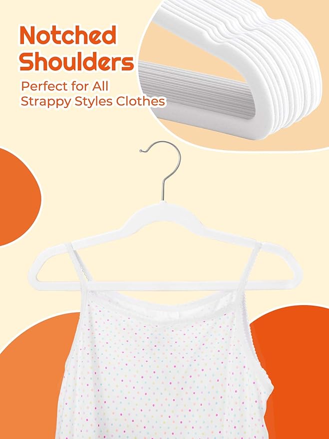 HOUSE DAY 14 Inch Kids Velvet Hangers 50 Pack, Durable Big Kids Hangers - Image 6