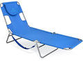 Ostrich Beach Lounge Chair, Folding & Reclining Outdoor Chaise Lounger, Blue - Portable Adjustable Recliner Chair for Lawn, Pool, Patio, Garden, and Yard by OstrichProducts
