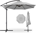 Best Choice Products 10ft Offset Cantilever Hanging Market Patio Umbrella, 8 Sturdy Ribs, Easy Adjustment - Fog Gray by BestChoiceProducts