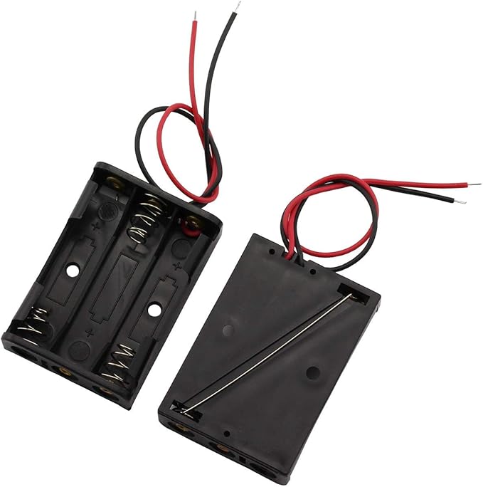 6 Pieces 3 Slots x 1.5V AAA Battery Case Holder Battery Spring Clip Storage Box - Image 2