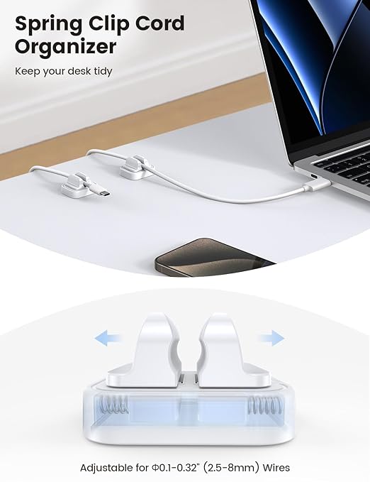 10Pack Cable Spring Holder Clips, Cord Organizer - Image 2