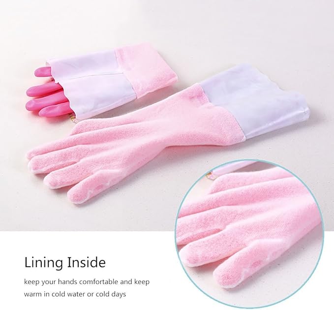 Household Gloves Latex Free Cleaning Grey and Yellow Gloves - Image 10