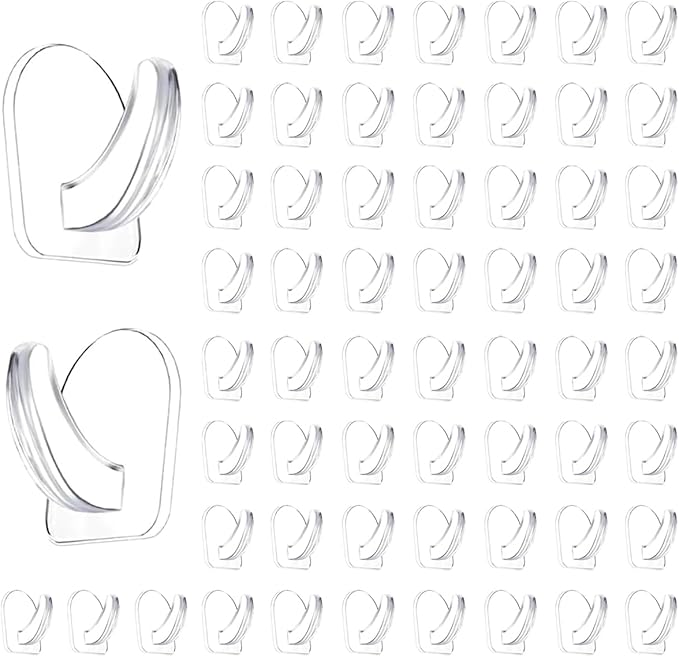 60 Pieces Clear Adhesive Wall Hooks by IAXSEE