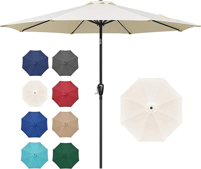 Simple Deluxe 9' Patio Umbrella Outdoor Table Market Yard Umbrella with Push Button Tilt/Crank by SimpleDeluxe