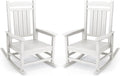 KINGYES Oversized Patio Rocking Chair Set of 2, High Density Polyethylene Outdoor Rocking Chairs with 330lbs Support for Adults, White by KINGYES