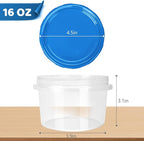 Freezer Containers with Twist Top Lids, Heavy Duty Round Airtight Food Storage - Image 7