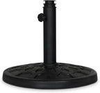 Backyard Expressions 20 lb Round Patio Umbrella Base – Heavy Duty Resin-Coated Calcium Carbonate Stand with Adjustable Pole Adapters Fits 1.5"–2" Poles, Weather-Resistant, Black Finish - Image 3