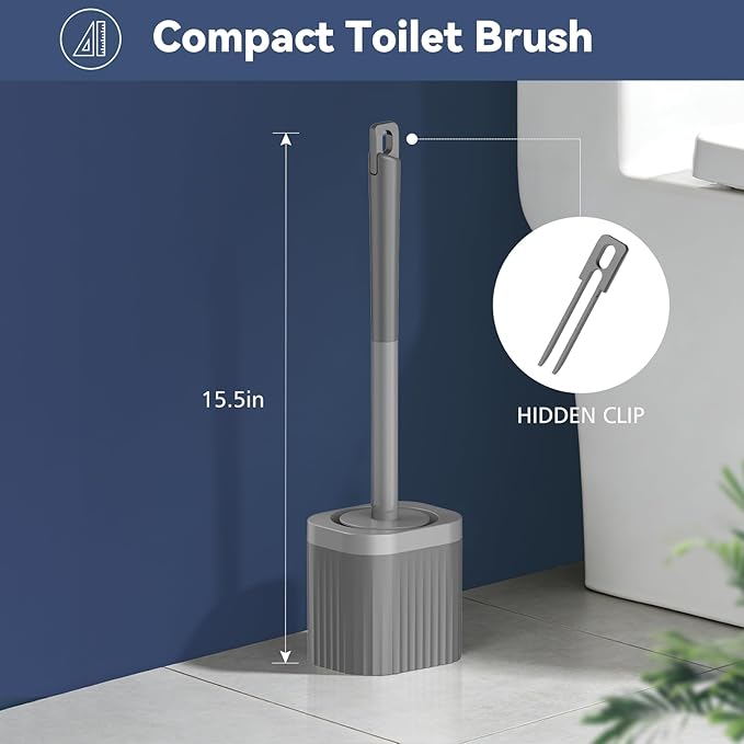 Toilet Brush, Compact Toilet Brush and Holder Set - Image 2