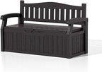 Patiowell 75 Gallon Plastic Storage Bench, Water-Resistant Deck Box for Patio Furniture, Garden Tools, Pool Storage and Outdoor Cushions, Black - Image 8