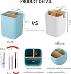 Bamboo Toothbrush Holder for Bathrooms, 3 Slots Toothbrush and Toothpaste - Image 4