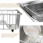 Stainless Steel Dish Drying Rack, Expandable Fruit & Vegetable Drain Rack over - Image 7