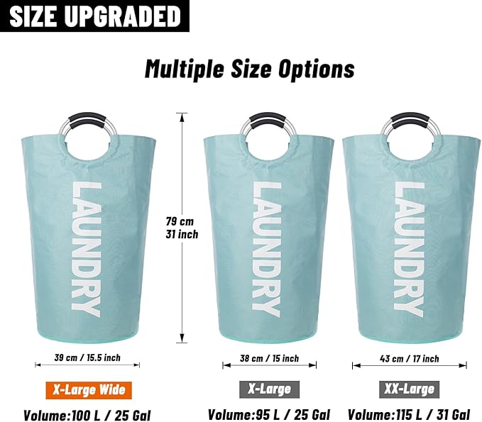 Caroeas 100L Laundry Basket, Large Laundry Hamper, Laundry Bag - Image 3
