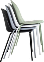 2xhome Modern Stackable Armless Dining Chair | Plastic Shell Seat with Metal Legs | Indoor or Outdoor Use | Home Kitchen Patio (2, Black, No Padding) - Image 4