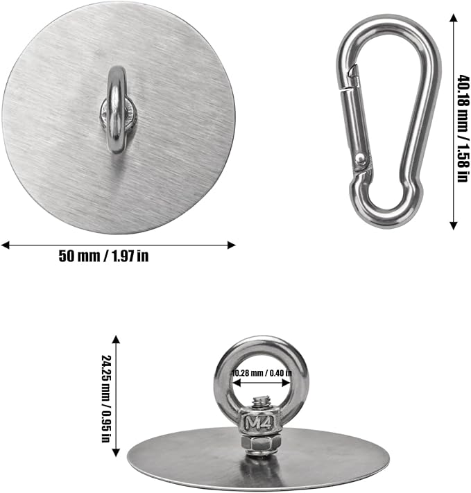 4 Pcs Self Adhesive Ceiling Hook Stainless Steel Pad Eye Hooks Nail-Free Wall - Image 7