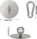 6 Pcs Self Adhesive Ceiling Hook Stainless Steel Pad Eye Hooks Nail-Free Wall - Image 2