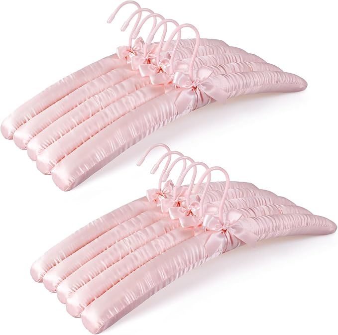 TOPIA HANGER Padded Hangers for Women Clothing, 17-inch Satin Hangers 10 Pack by TOPIAHANGER
